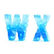 Blue polygonal font N17