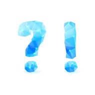 Blue polygonal font N18