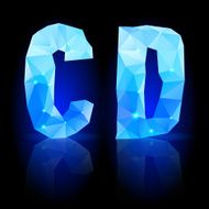 Blue polygonal font N19