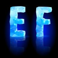 Blue polygonal font N20