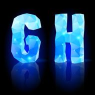 Blue polygonal font N21