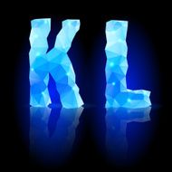 Blue polygonal font N23