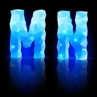 Blue polygonal font N24