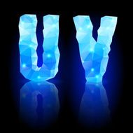 Blue polygonal font N26