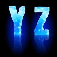 Blue polygonal font N28