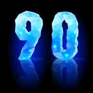 Blue polygonal font N30