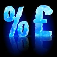 Blue polygonal font N31