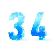 Blue polygonal font N32