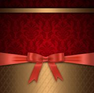 Decorative background with elegant red bow