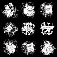Abstract set of blobs splash labels N34