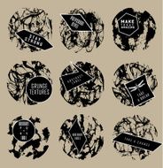 Abstract set of blobs splash labels N40