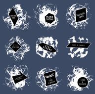 Abstract set of blobs splash labels N41