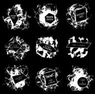 Abstract set of blobs splash labels N42