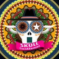 attractive Mexican skull gentleman cover design