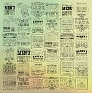 Set of vintage retro coffee labels N6