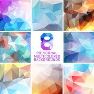 Set of abstract polygonal background N54