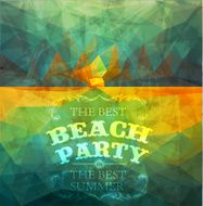 Polygonal seaside view sammer poster N13