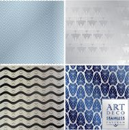 Art Deco seamless vintage wallpaper pattern N77