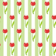 Floral Seamless Pattern Background with Tulips Vector Illustrati N9