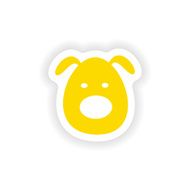 icon sticker realistic design on paper dog
