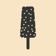 Flat in black and white mobile application chocolate ice cream