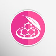 Color molecule icons set with shadow isolated vector Illustration