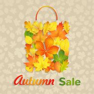 Sale bag of autumn leaves
