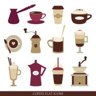 Flat coffee icons N6
