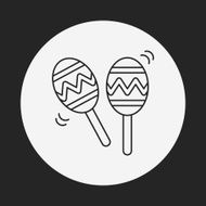 agogo bell line icon N8