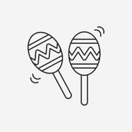 agogo bell line icon N9