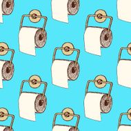 Sketch toilet paper in vintage style