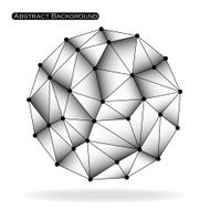 Colorful abstract polygonal sphere with triangles Vector illustration Eps 10