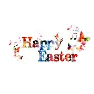 Colorful vector Happy Easter background with butterflies