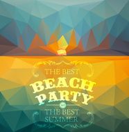 Polygonal seaside view sammer poster N34