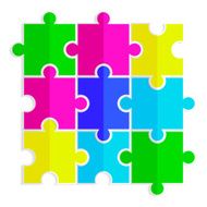 seamless texture of colored flat puzzle icon N2