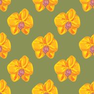 Seamless pattern with orchid flowers
