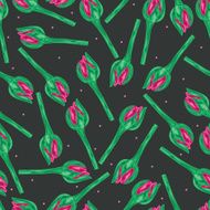 Floral seamless pattern with rosebuds