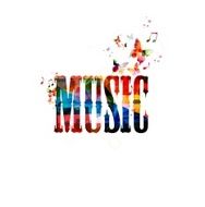 Colorful vector music background with butterflies