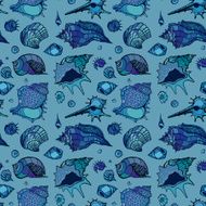 Seamless pattern of Sea shells N9