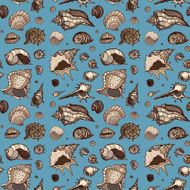 Seamless pattern of Sea shells N10