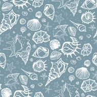 Seamless pattern of Sea shells N13