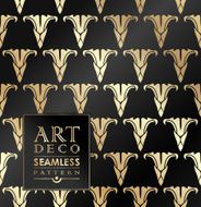 Art Deco seamless vintage wallpaper pattern N109
