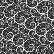 White lace seamless pattern on black background N2