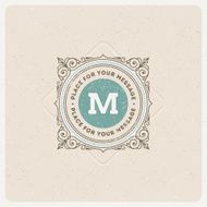 Monogram logo template with flourishes ornamental elements N2
