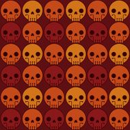 Seamless Skull Pattern red-orange