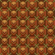 Seamless Skull Pattern orange