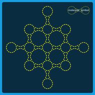 Molecule icon design on blue background