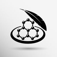 Color molecule icons set with shadow isolated vector Illustration N2