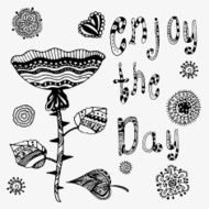 Lovely enjoy the day concept floral design in vector