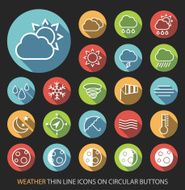 Weather Icons with Buttons on Black Background